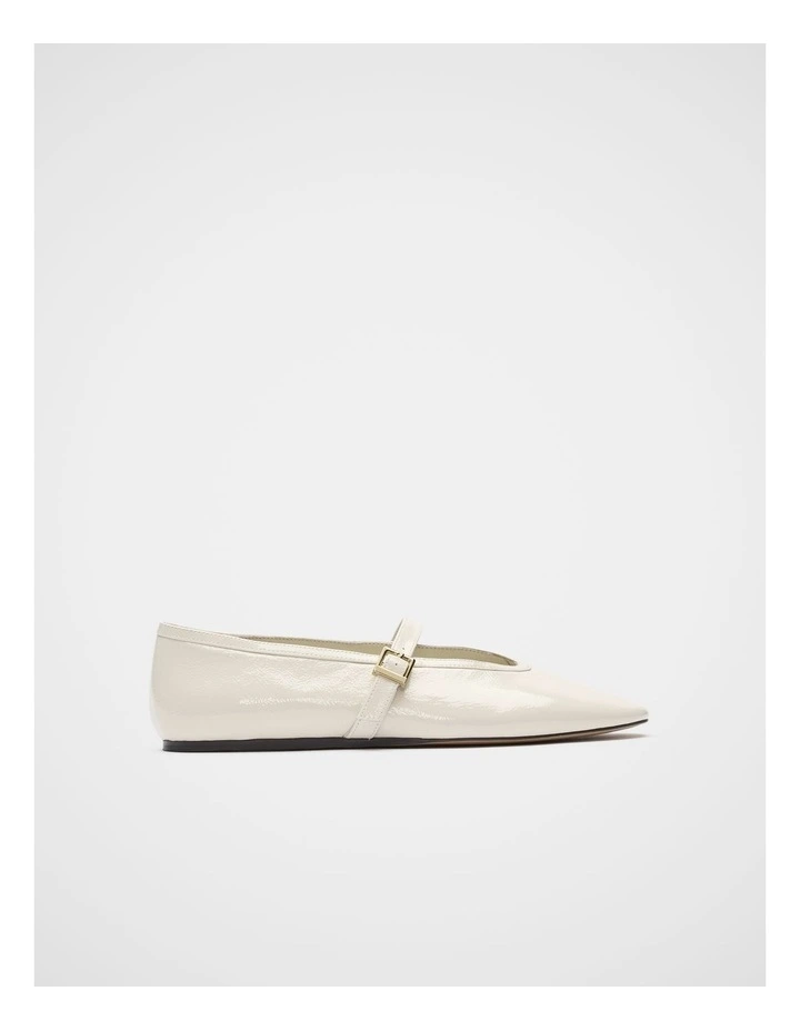 Arlo Ballet Flat in Cream Patent image 1
