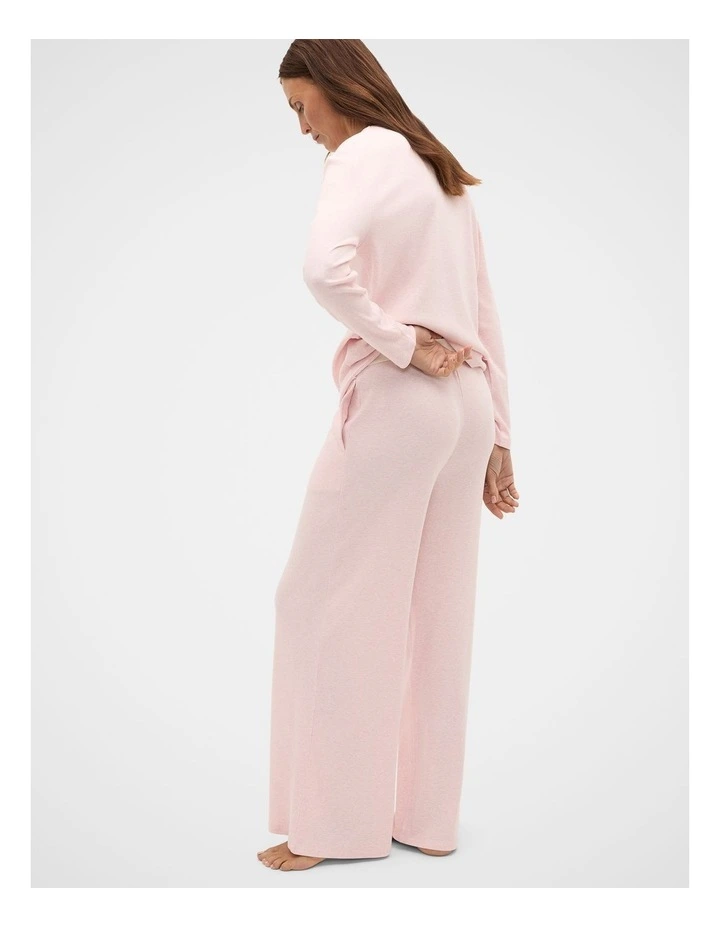 Ribbed Long Sleeve Top and Pant PJ Set in Blossom Marle image 2