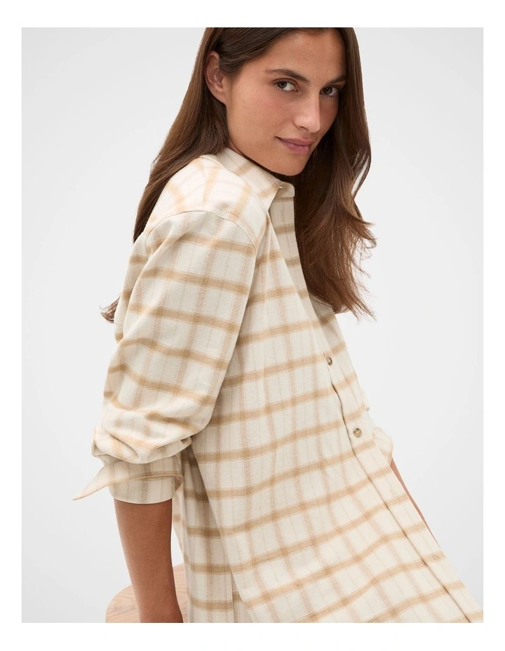 Relaxed Check Shirt in Sandstone Check image 3