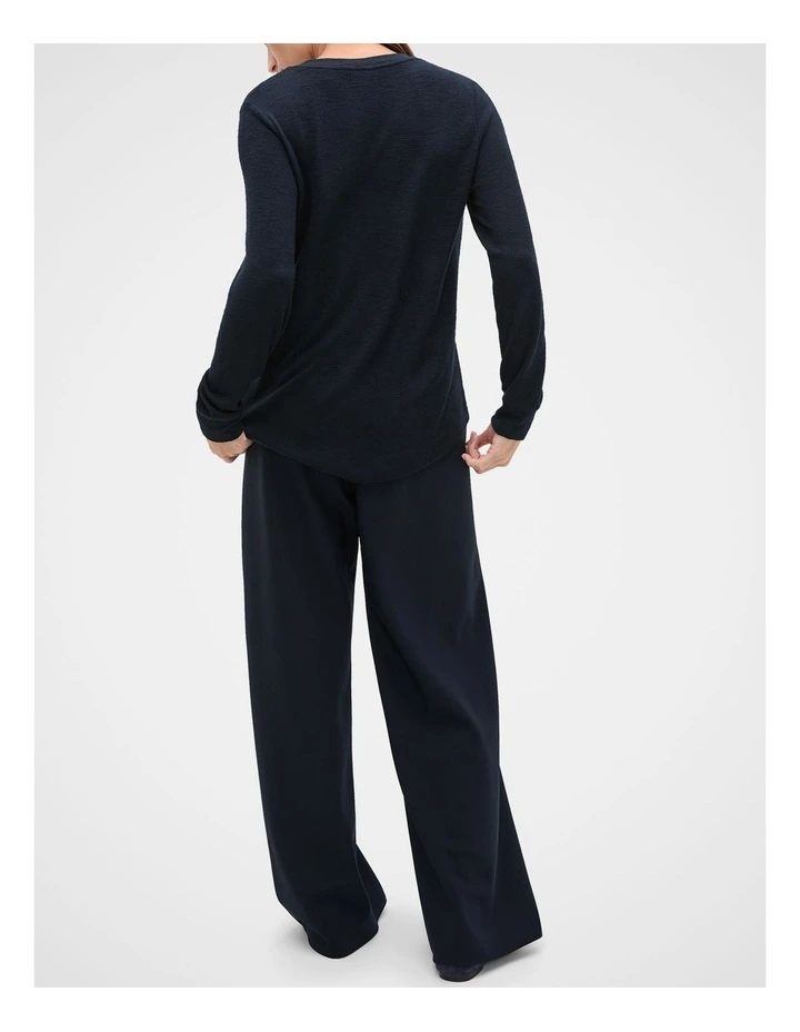 Supersoft V Neck Top in Twilight Blue image 2