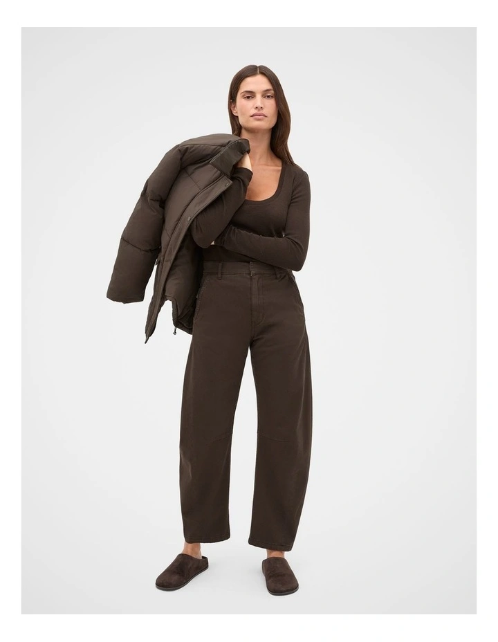 Australian Merino Scoop Neck Top in Coffee Bean image 3