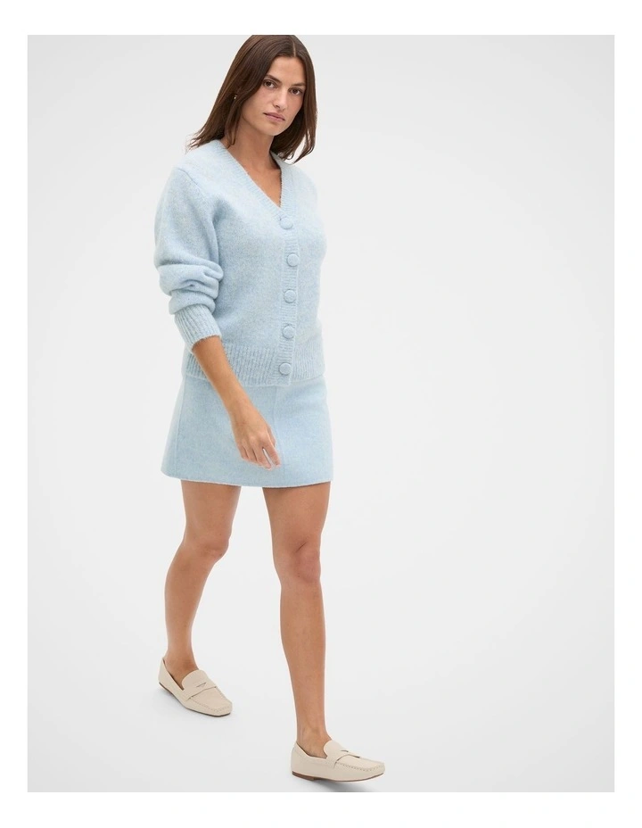 Lofty Relaxed Cardigan in Soft Blue Marle image 3