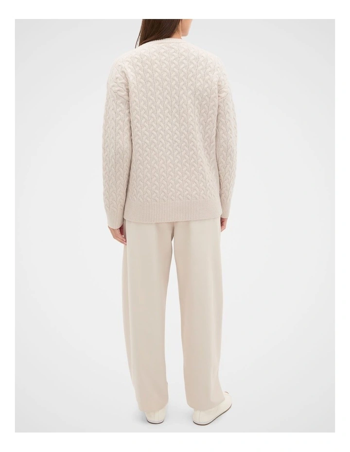Australian Merino Cable Knit in Vanilla Cream image 2
