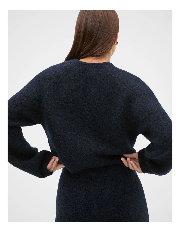 Luxe Fluffy Crop Knit in Twilight Blue image 2