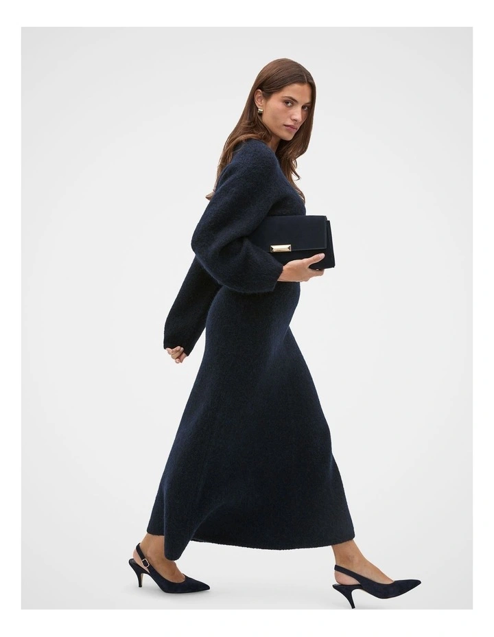 Luxe Fluffy Crop Knit in Twilight Blue image 4