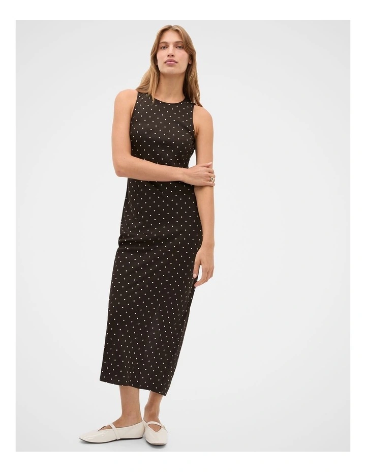 Spot Print Dress in Coffee Bean Spot image 1