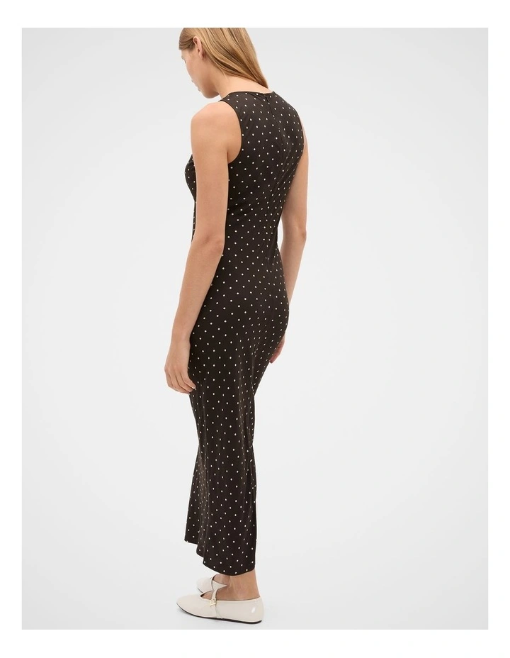 Spot Print Dress in Coffee Bean Spot image 2