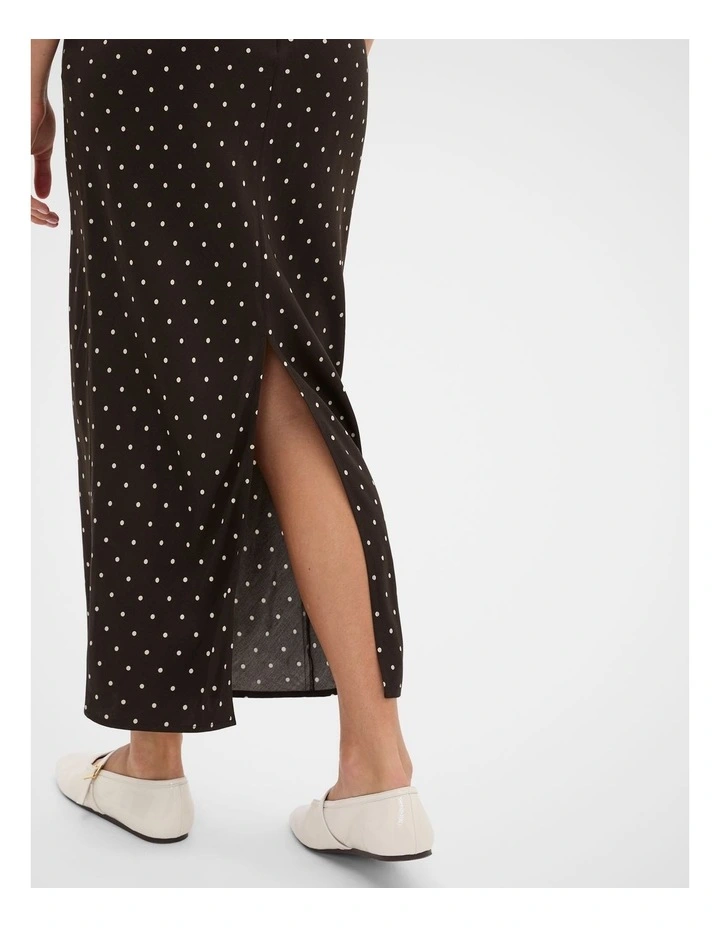 Spot Print Dress in Coffee Bean Spot image 3