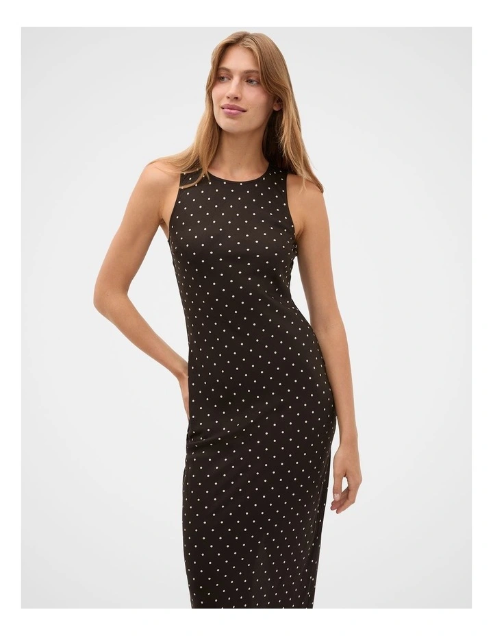 Spot Print Dress in Coffee Bean Spot image 4