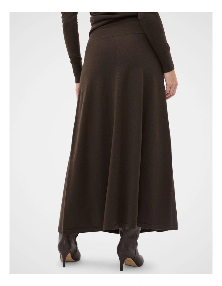Drapey Knit Skirt in Coffee Bean image 2