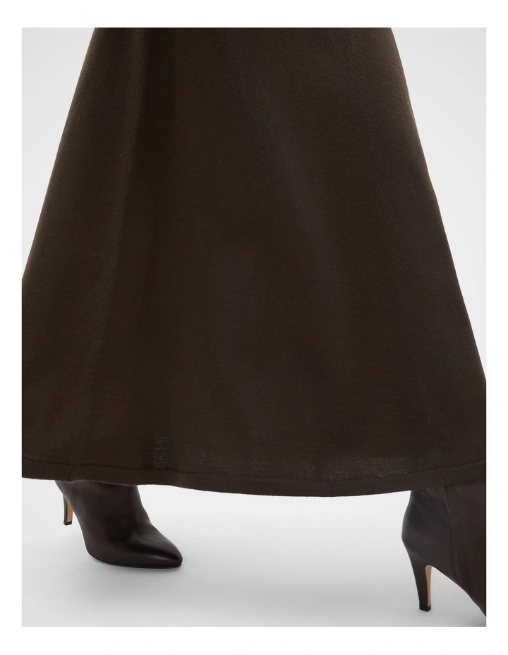 Drapey Knit Skirt in Coffee Bean image 3