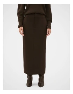 Tailored Pencil Skirt in Coffee Bean