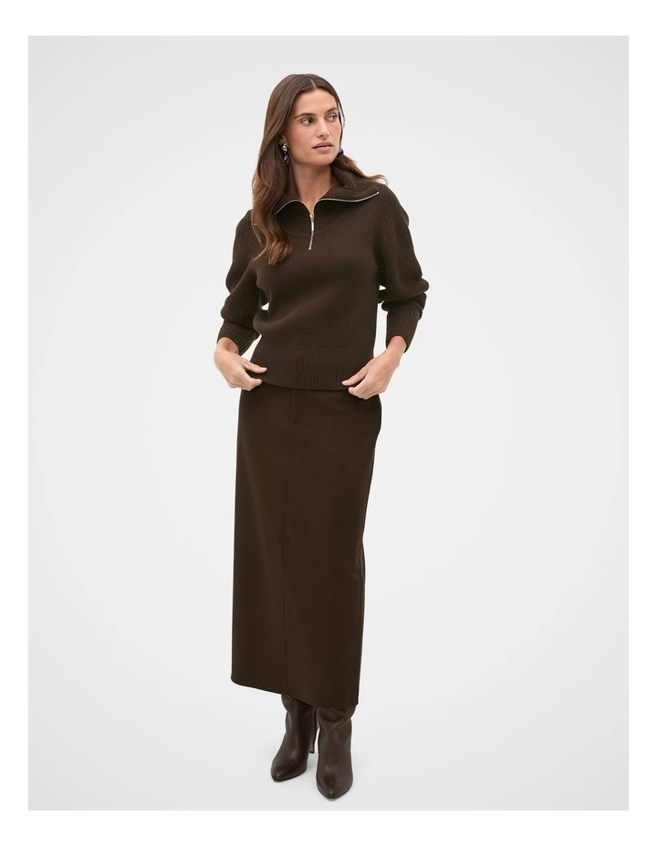 Tailored Pencil Skirt in Coffee Bean image 4