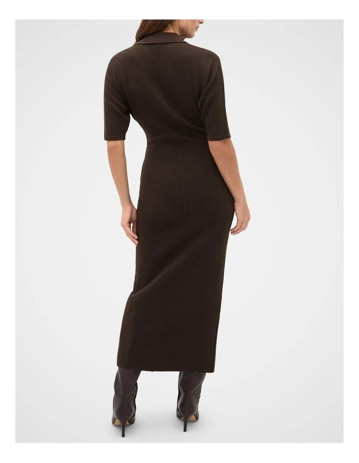 Relaxed Polo Dress in Coffee Bean image 2