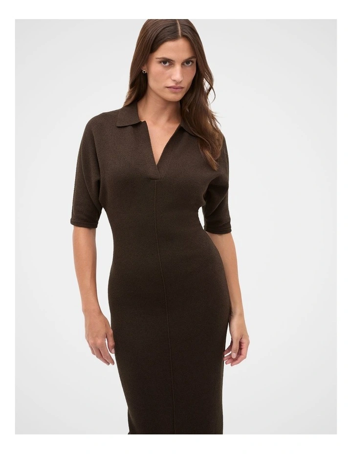 Relaxed Polo Dress in Coffee Bean image 4