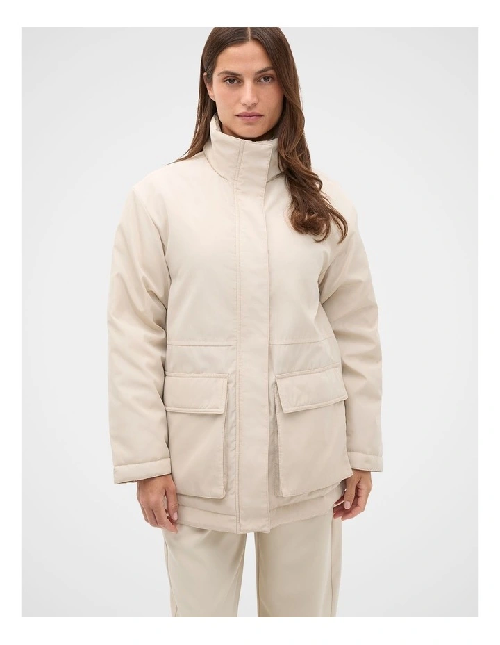 Reversible Puffer Jacket in Vanilla Cream image 1