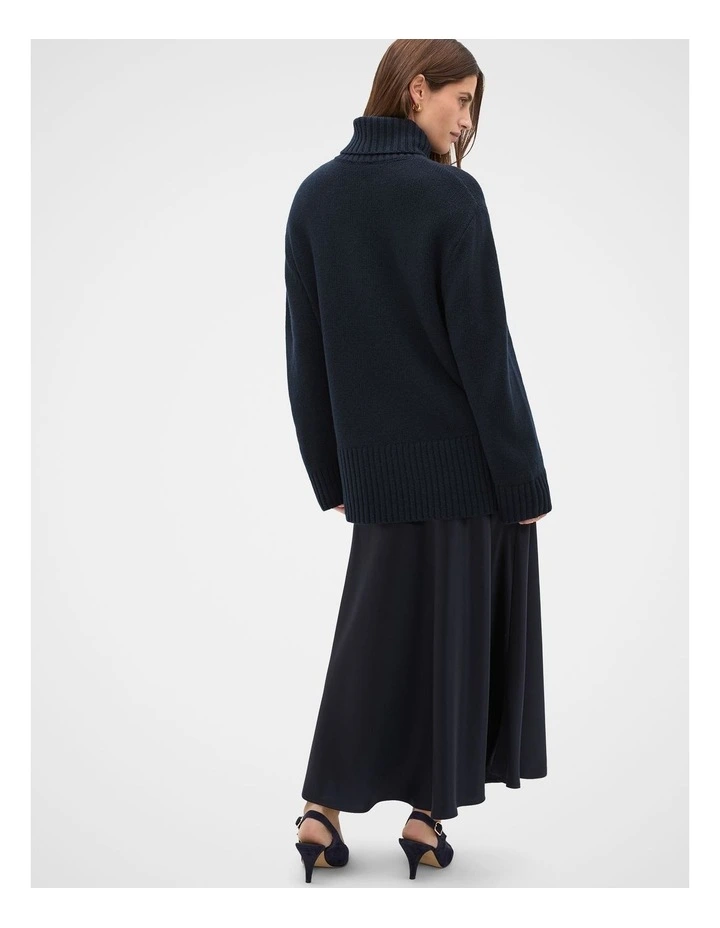 Australian Merino Oversized Roll Neck in Soft Blue Marle image 2