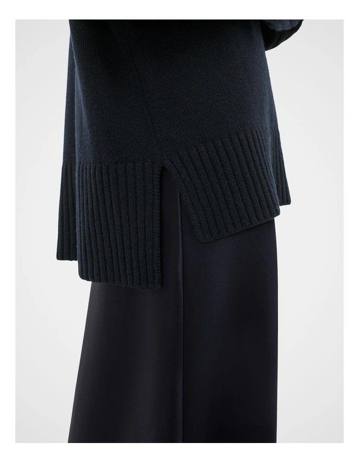 Australian Merino Oversized Roll Neck in Soft Blue Marle image 4