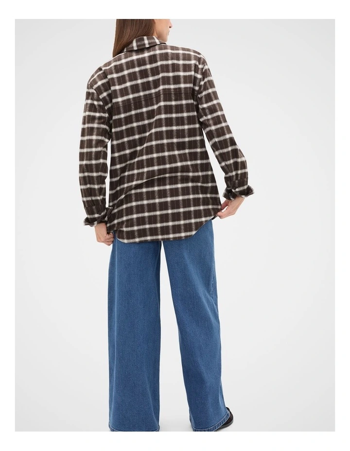 Relaxed Check Shirt in Coffee Bean Check image 2