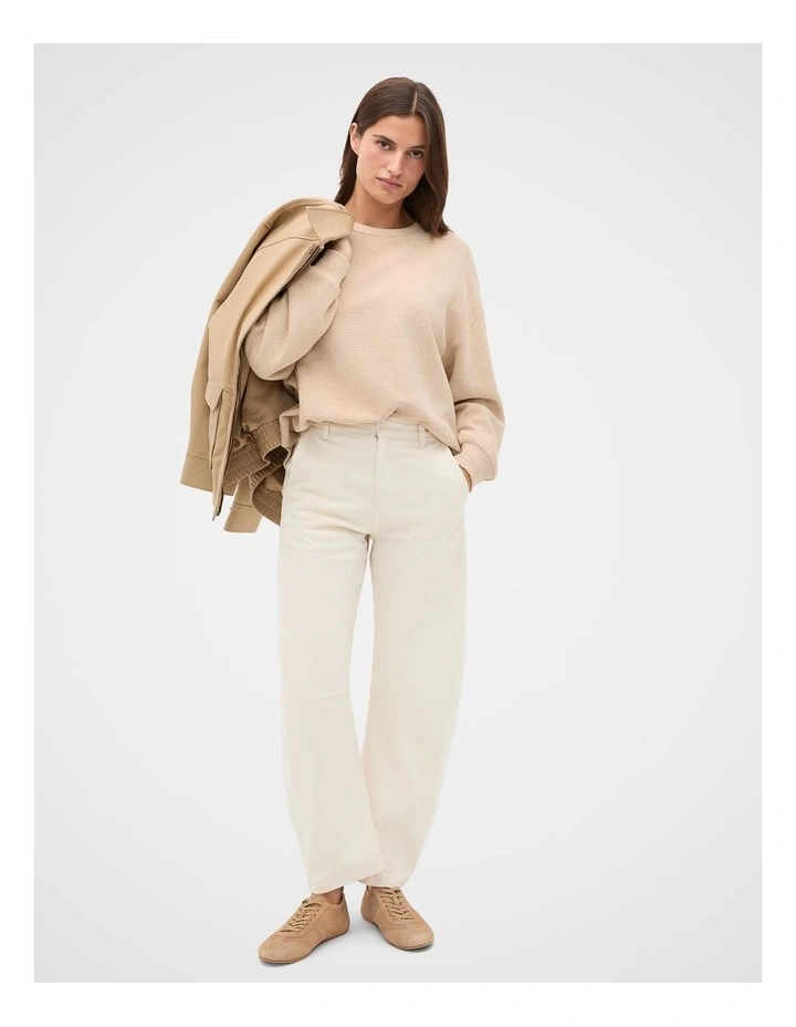 Ribbed Relaxed Sweat in Sandstone Marle image 4
