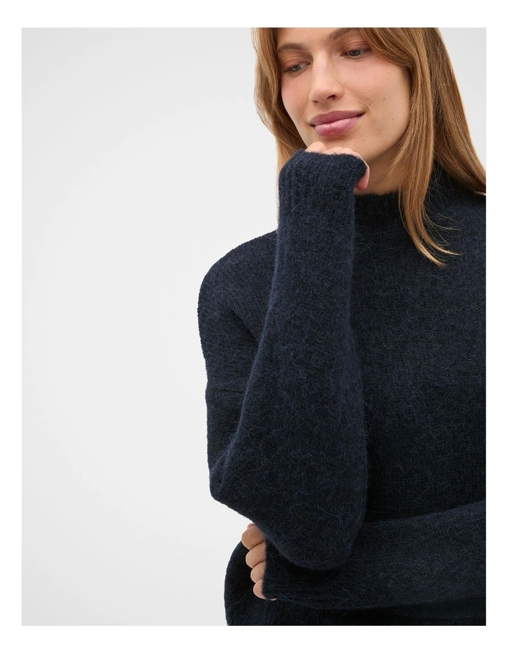 Lofty Mock Neck Knit in Twilight Blue image 3