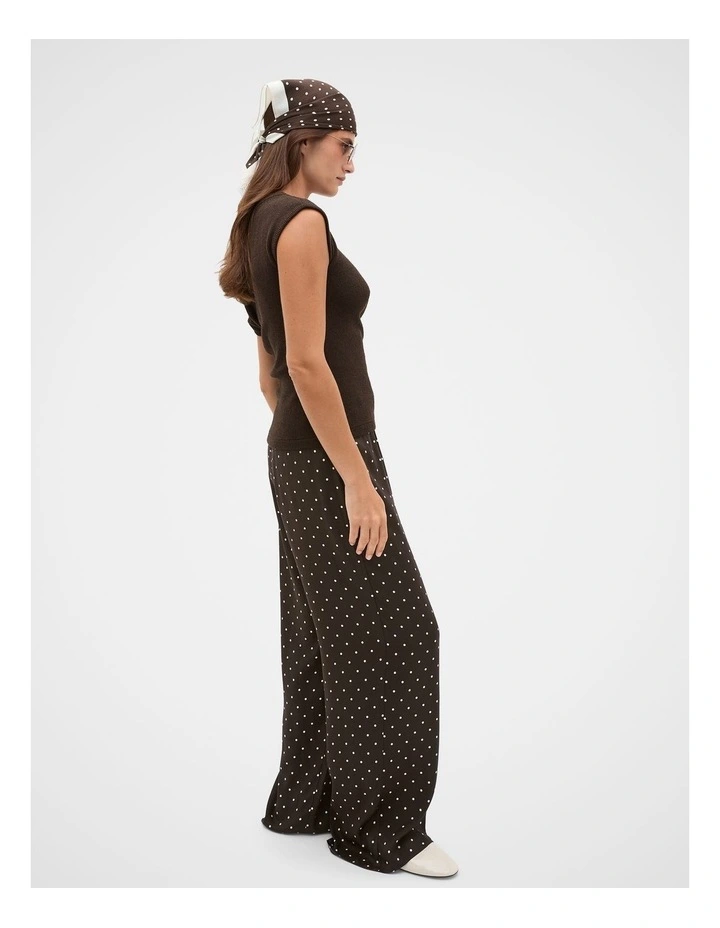 Spot Easy Wide Leg Pant in Coffee Bean Spot image 3