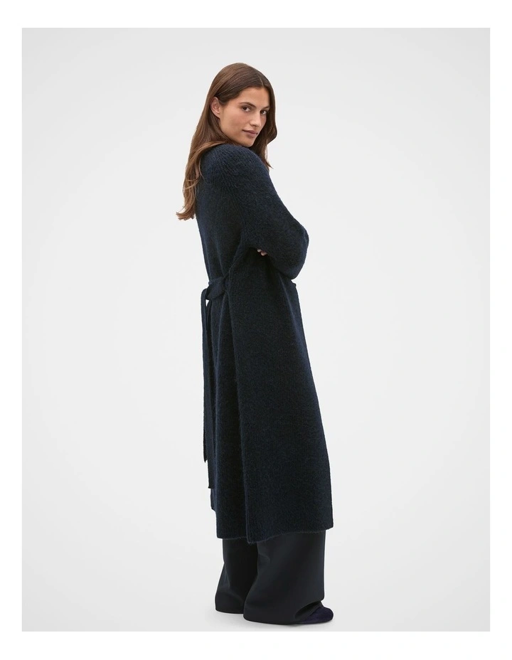 Luxe Fluffy Long Cardigan in Twilight Blue image 1