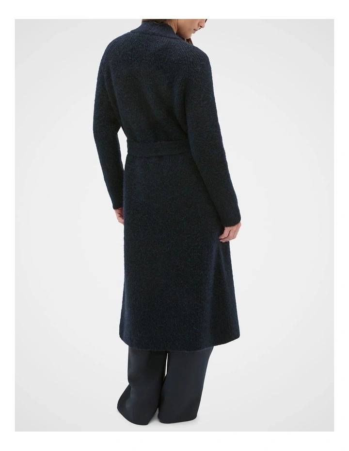 Luxe Fluffy Long Cardigan in Twilight Blue image 2