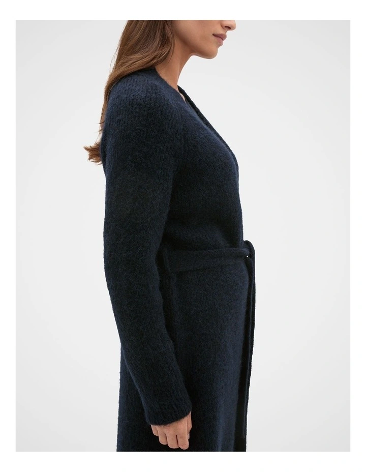 Luxe Fluffy Long Cardigan in Twilight Blue image 3