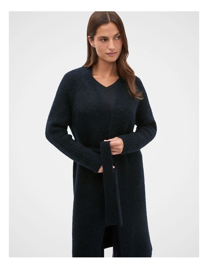 Luxe Fluffy Long Cardigan in Twilight Blue image 4