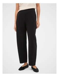 Ponte Barrel Leg Pant in Black
