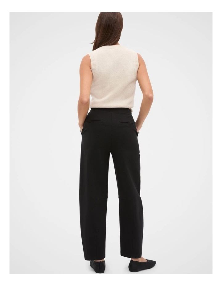 Ponte Barrel Leg Pant in Black image 2