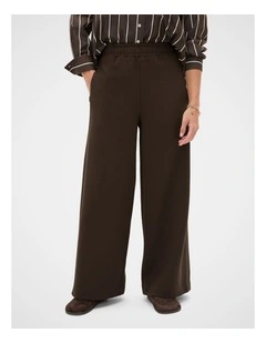 Terry Straight Leg Trackpant in Coffee Bean