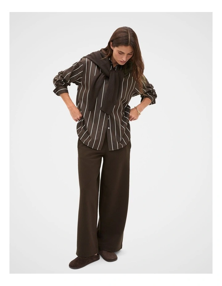 Terry Straight Leg Trackpant in Coffee Bean image 3
