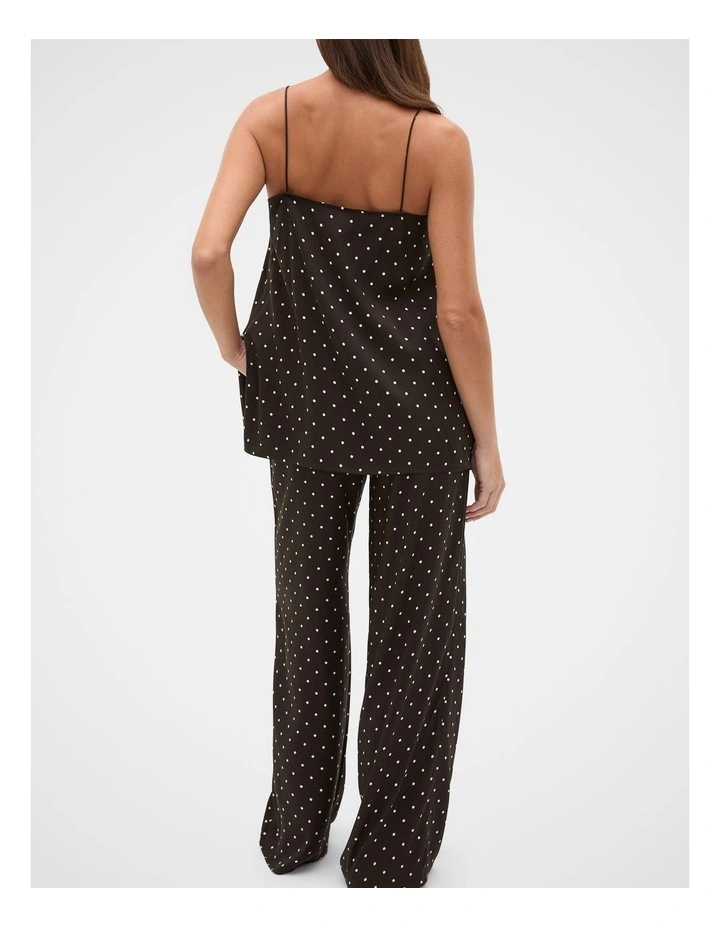 Spot Print Longline Cami in Coffee Bean Spot image 2