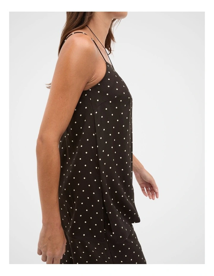 Spot Print Longline Cami in Coffee Bean Spot image 3