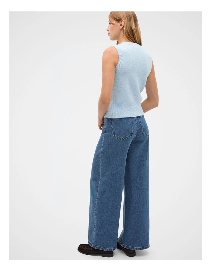 Brushed Wool Vest in Soft Blue Marle image 2