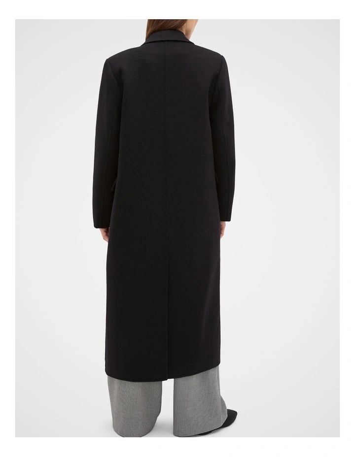 Wool Blend Classic Coat in Black image 2