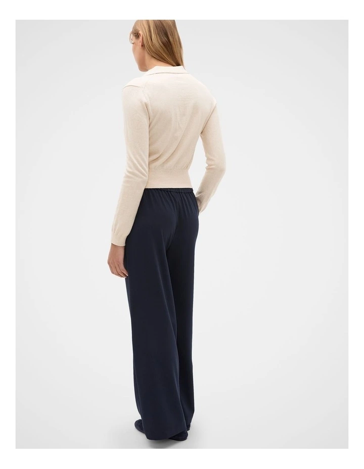 Elasticated Straight Leg Pant in Twilight Blue image 2
