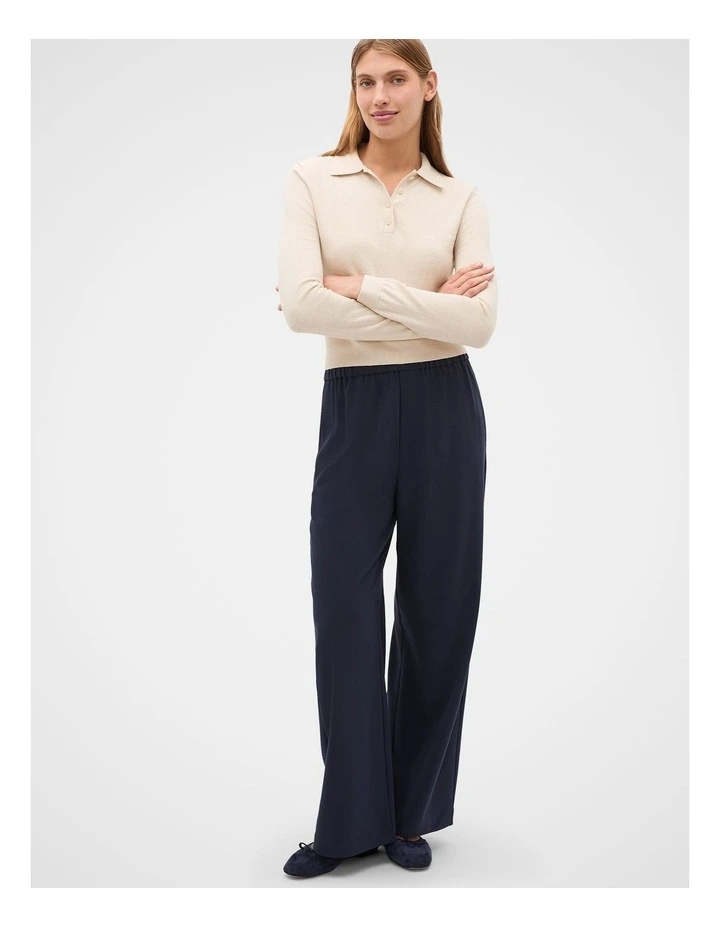 Elasticated Straight Leg Pant in Twilight Blue image 4