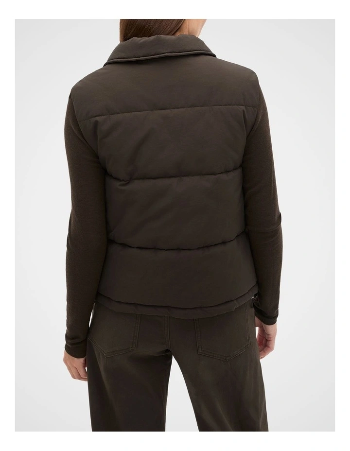 Casual Puffer Vest in Coffee Bean image 2