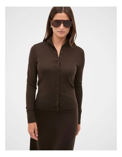 Wool Blend Layering Knit in Coffee Bean