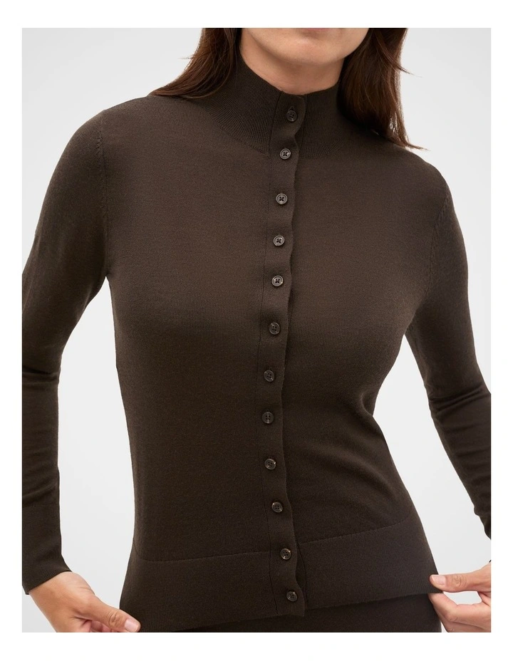 Wool Blend Layering Knit in Coffee Bean image 4