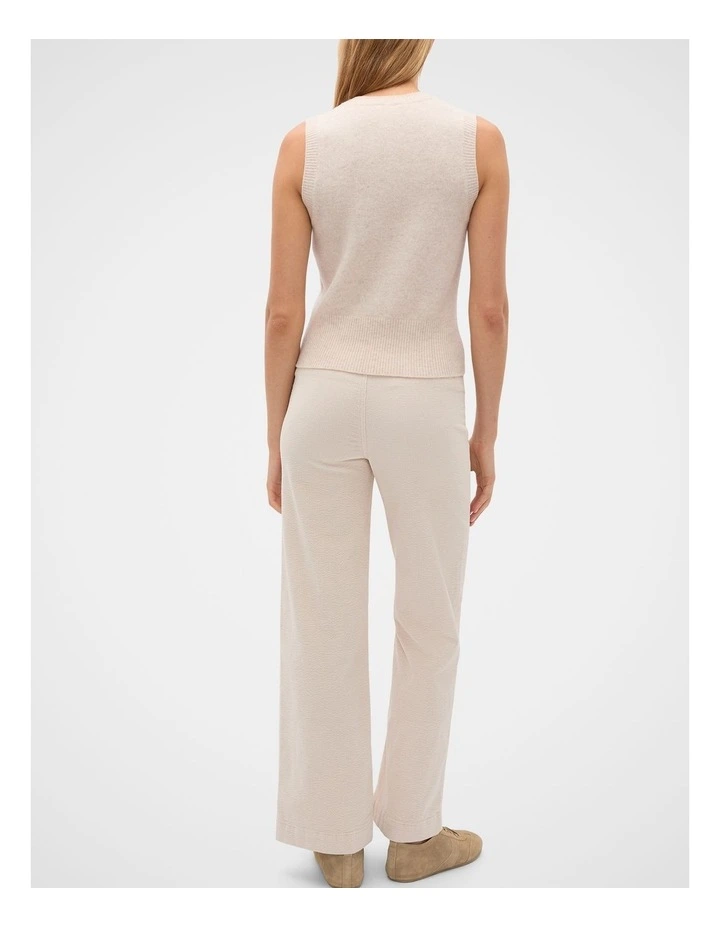 Brushed Wool Vest in Vanilla Cream Marle image 2