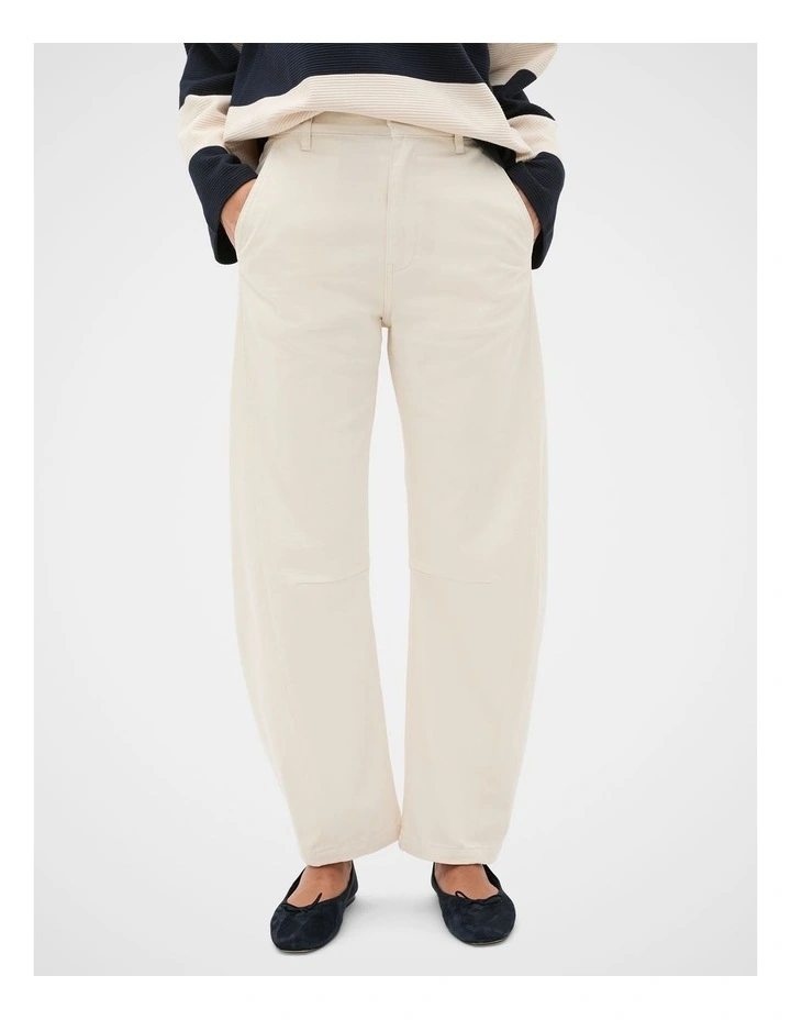 Twill Cotton Tapered Pant in Coconut Cream image 1