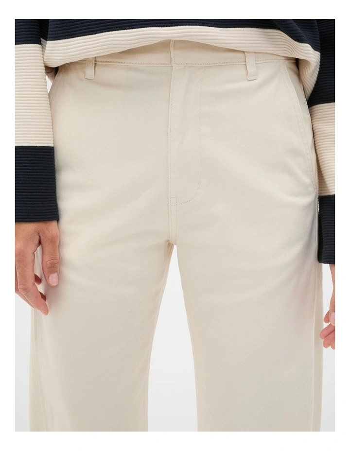 Twill Cotton Tapered Pant in Coconut Cream image 3
