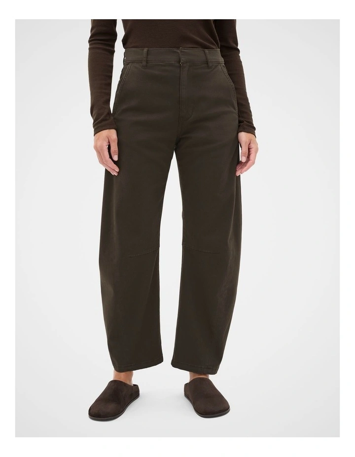 Twill Cotton Tapered Pant in Coffee Bean image 1