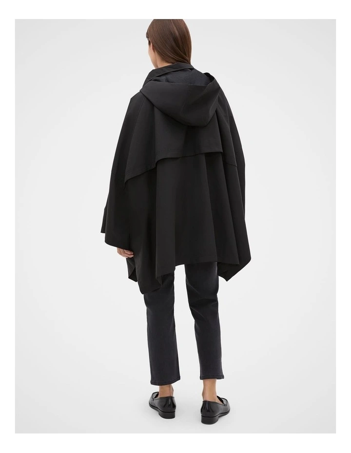 Hooded Rain Cape in Black image 2
