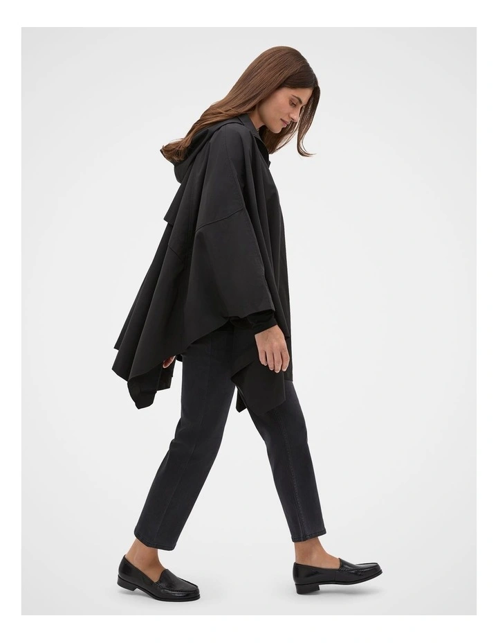 Hooded Rain Cape in Black image 4
