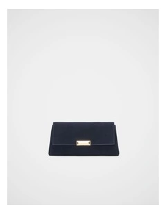 Suede Clutch in Twilight Blue